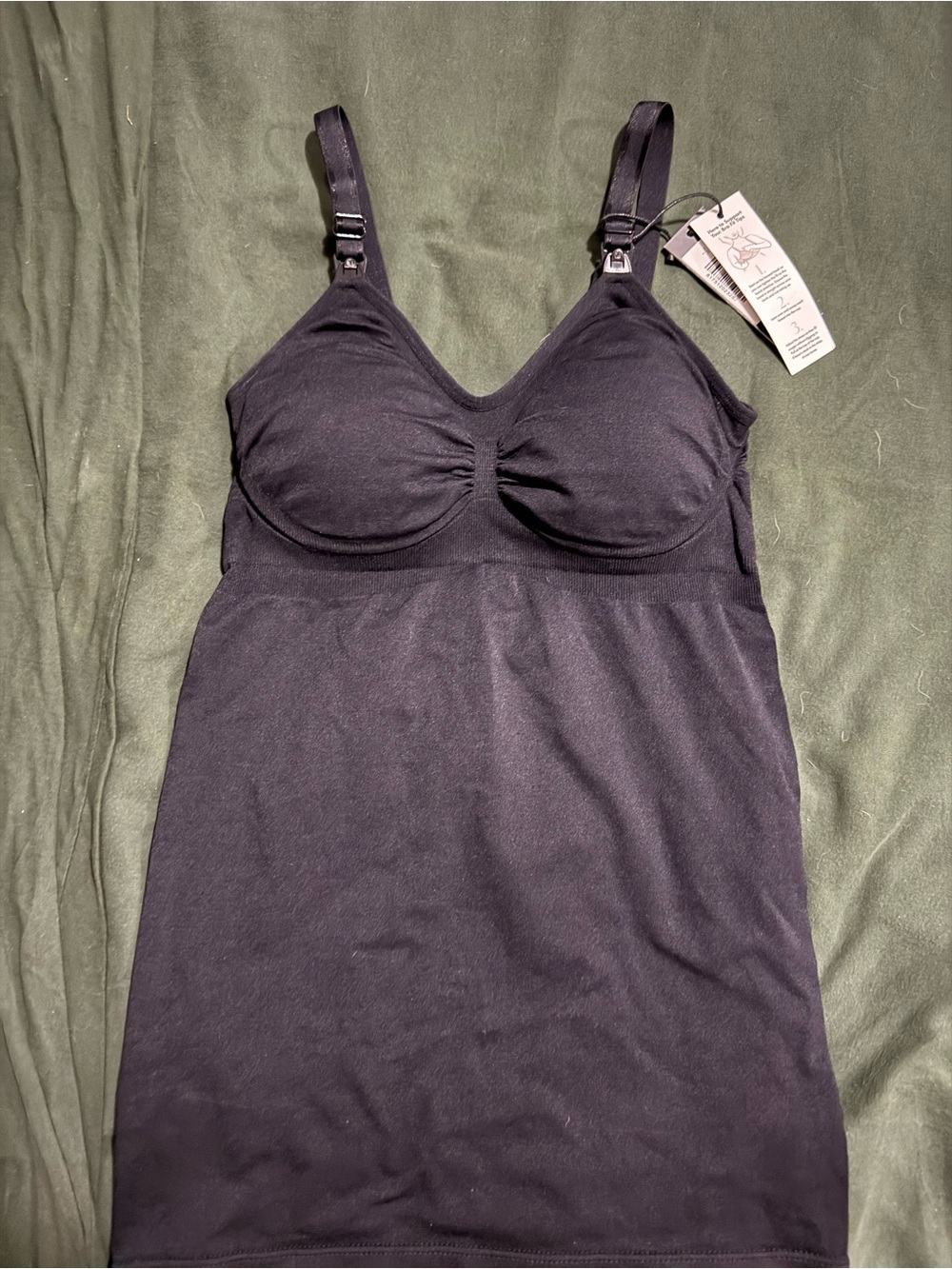 Kindred Bravely Black Nursing Tank with Built-In Support